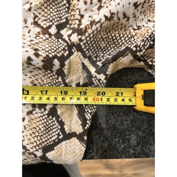 Maeve Anthropologie Womens Dress Tan V Neck Python Snake Print Boho Tunic Large - Picture 6 of 7
